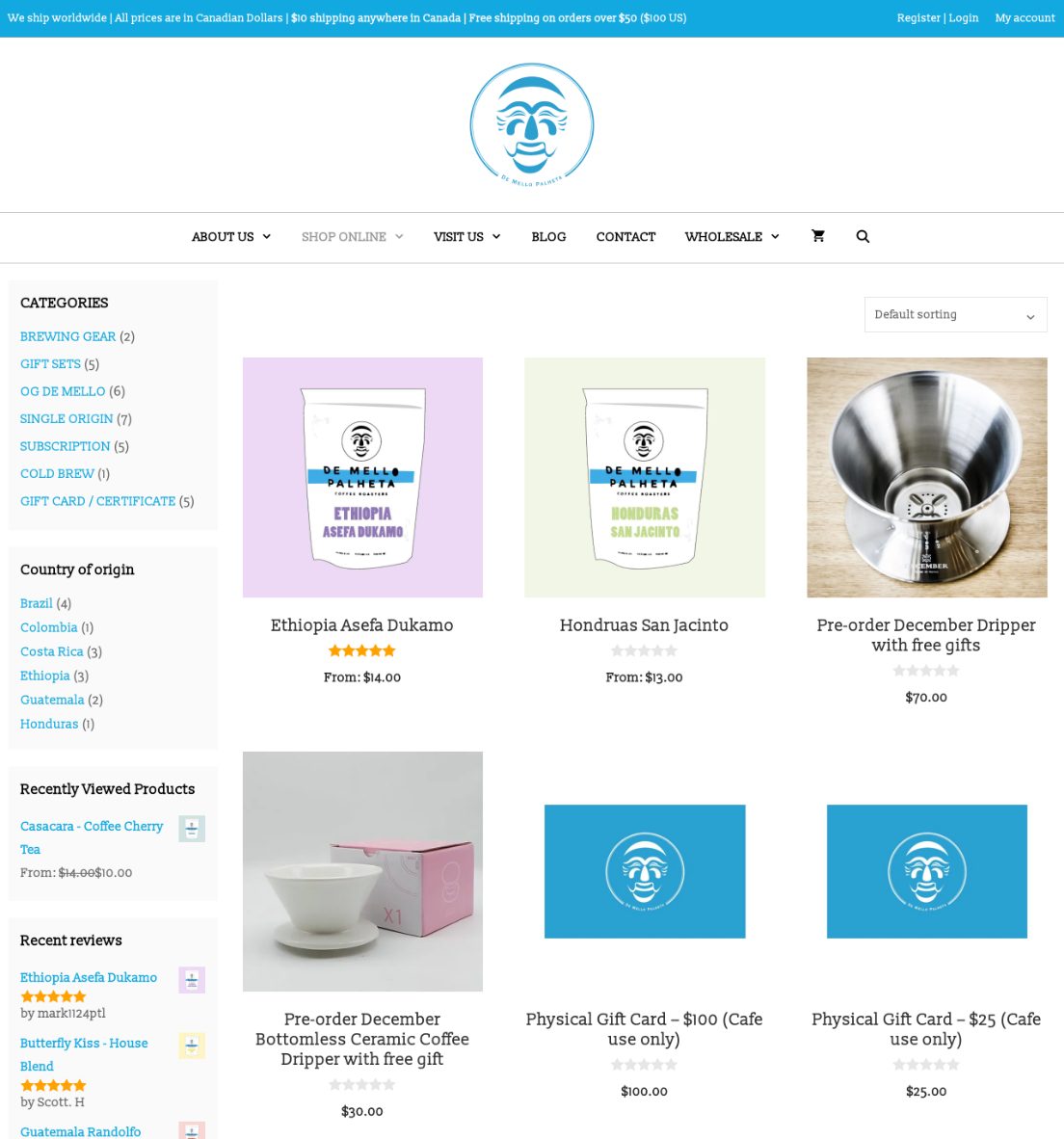 De Mello's previous WordPress website — basic template, no landing page