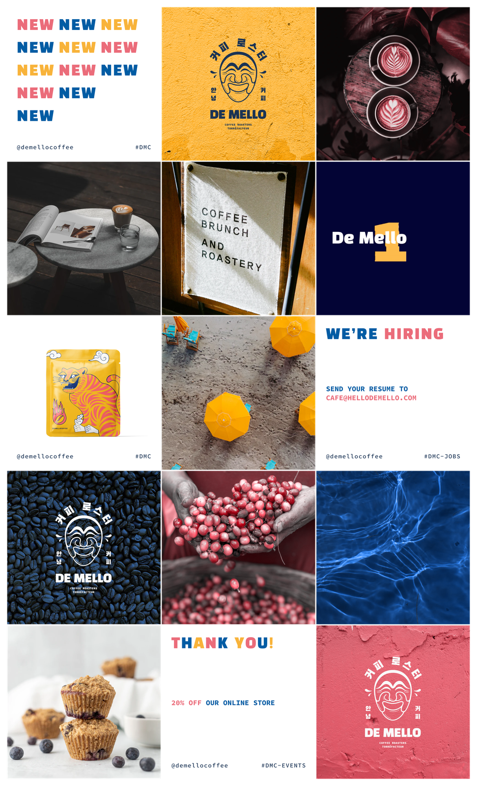 De Mello social media feed showing brand consistency across posts