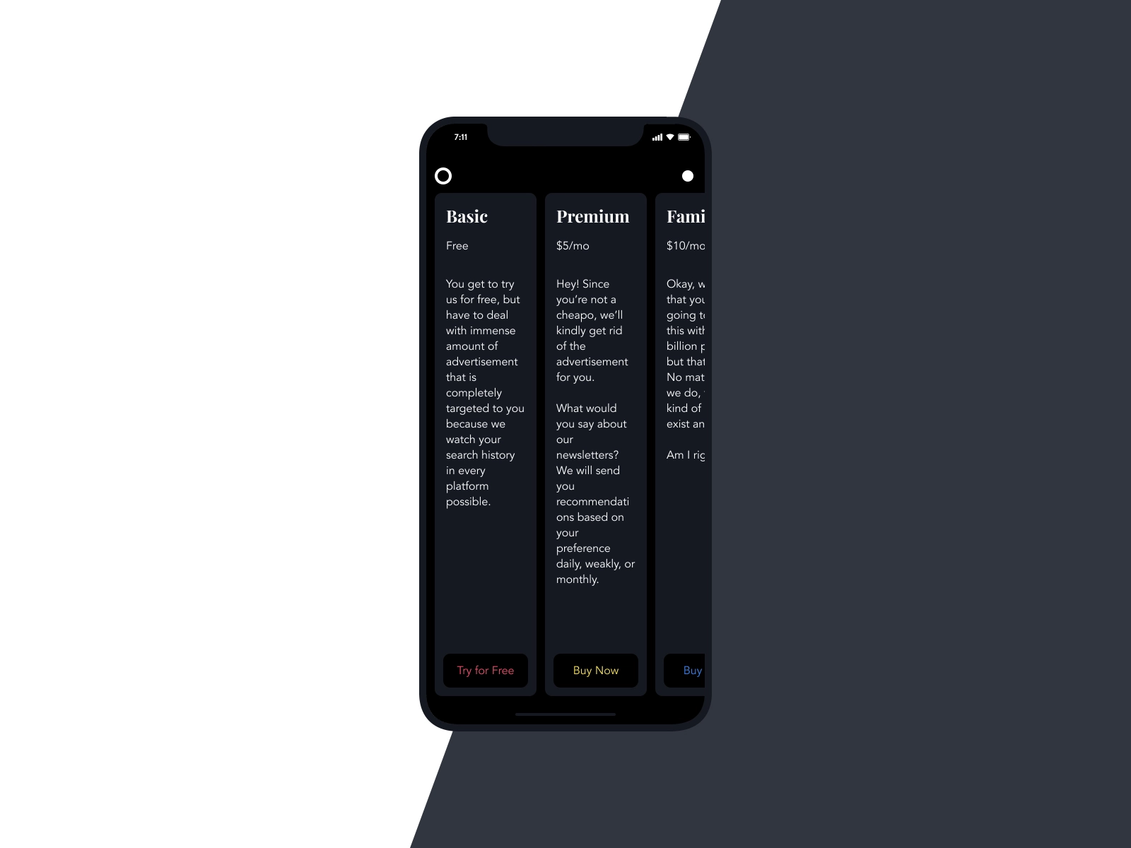 Dribbble UI challenge — selection 4