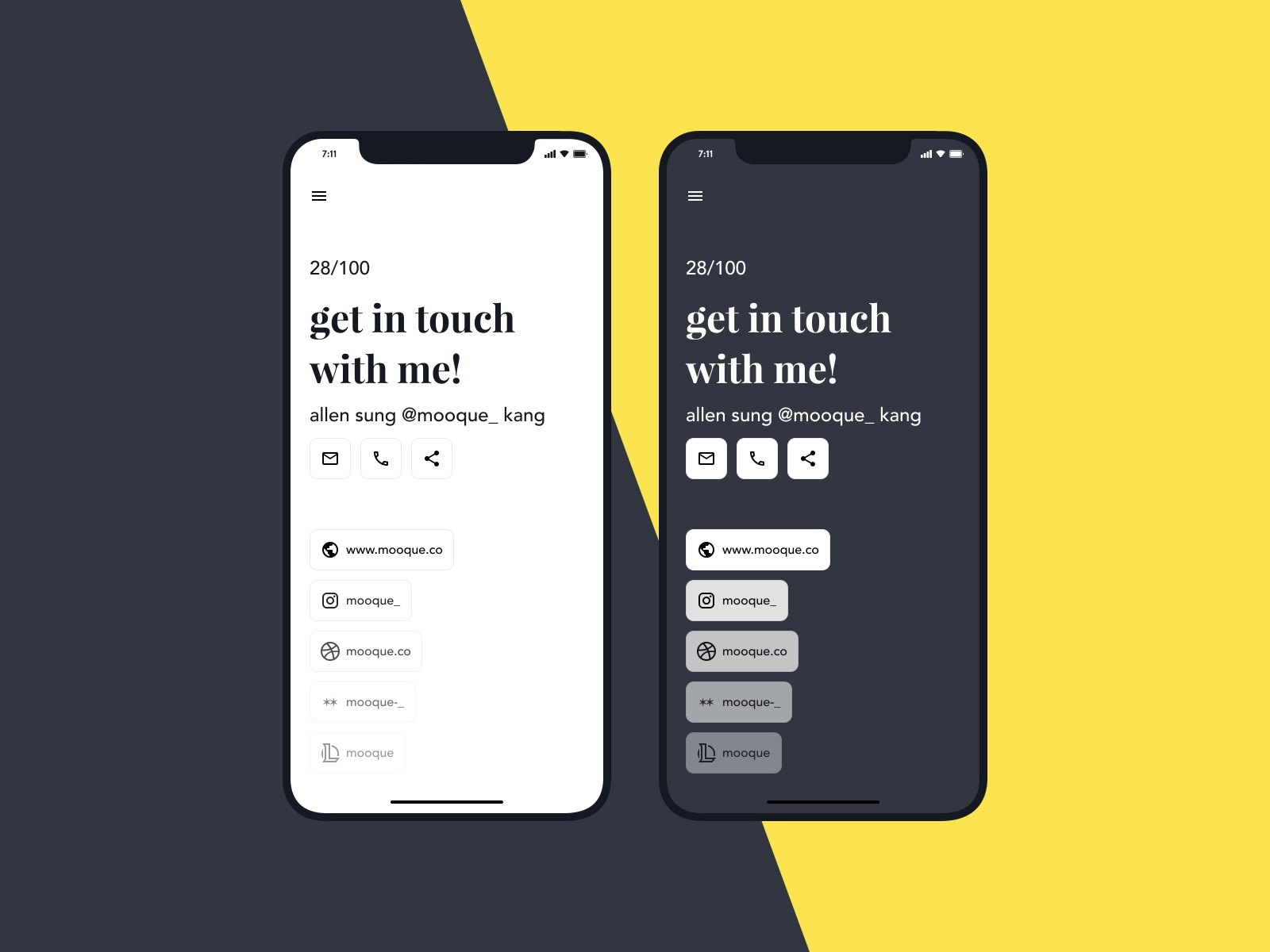 Dribbble UI challenge — selection 5