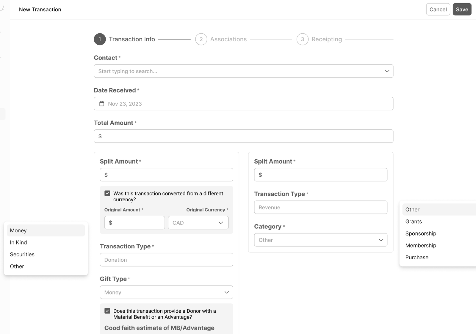 V1 transaction detail layout — minimal change